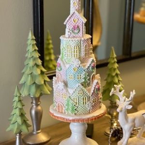 Pastel Gingerbread Castle 16”